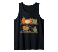 Retro Autumn Harvest Shelf Doodle Characters Vibe Tank Top