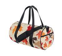 Retro Autumn Maple Leaves Waterproof Overnight Travel Duffel Bag Sports Travel Overnight Carry on Bag