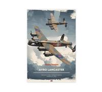 Retro Avro Lancaster Bomber - WWII Aviation, Battle of Britain, White Cliffs, Plane, Fighter Jet Canvas Poster Bedroom Decor Landscape Office Room Decor Gift 08x12inch(20x30cm)