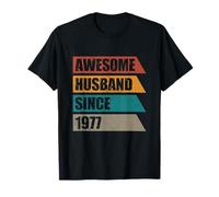 Retro Awesome Husband Since 1977 49th Wedding Anniversary T-Shirt