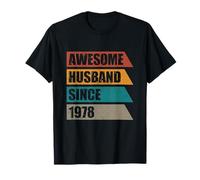 Retro Awesome Husband Since 1978 48th Wedding Anniversary T-Shirt