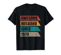 Retro Awesome Husband Since 1979 47th Wedding Anniversary T-Shirt