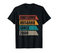 Retro Awesome Husband Since 2000 26th Wedding Anniversary T-Shirt