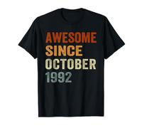 Retro Awesome Since October 1992 34 Years Old 34th Birthday T-Shirt