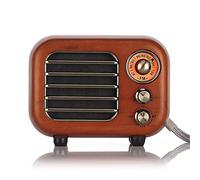 Retro B-l-u-e-t-o-o-t-h Speaker Walnut Wooden FM Radio with Old Fashioned Classic Style, TF Card & MP3 Player Loud Volume