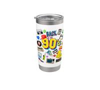 Retro Back to 90's, Nostalgia for the Nineties Graphic Stainless Steel Insulated Tumbler
