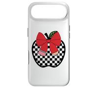 Retro Back to School Teacher Race Checkered Apple Pencil Bow Case for iPhone Air