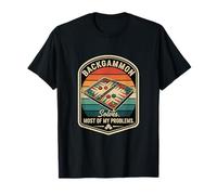 Retro Backgammon Solves Most of My Problems Funny Board Game T-Shirt