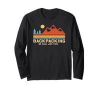 Retro Backpacking - No Plan Just Path for Hiking Long Sleeve T-Shirt