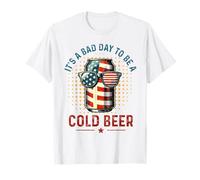 Retro Bad Day To Be A Cold Beer USA Flag Beer 4th of July T-Shirt
