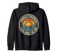Retro Badge I Wonder If Empanadas Think About Me Food Zip Hoodie
