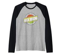 Retro Badge Style Design Eat Sleep Kickboxing Repeat Raglan Baseball Tee