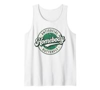 Retro Badge Vintage Introvert Homebody Antisocial Butterfly Tank Top
