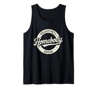Retro Badge Vintage Introvert Homebody Selectively Social Tank Top
