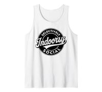 Retro Badge Vintage Introvert Indoorsy Selectively Social Tank Top