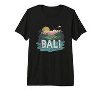 Retro Bali Landscape Vintage Souvenir Premium T-Shirt