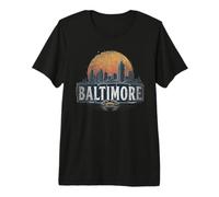 Retro Baltimore Landscape Vintage Souvenir Premium T-Shirt