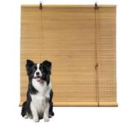 Retro Bamboo Blinds 108 x 255 cm Light Filtering Sun Protection Breathable Retro Wooden Blinds Roman Bamboo for Indoor Outdoor Customizable, A