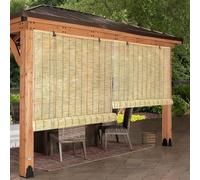 Retro Bamboo Blinds 80 90 100 120 130 140 150 160 170cm Wide Outdoor Reed Curtains Sunshades Outdoor Blinds Waterproof for Pergola Roman Blinds for Kitchen Windows Bamboo Roller Blinds for Garden