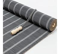 Retro Bamboo Blinds Grey,Roll Up Blinds Bamboo curtain with curtain head Blackout Roller Blinds 40% Shading Rate For Kitchen Curtains Garden Wooden Gazebos,Customizable (W70xH120cm/W28xH47in)