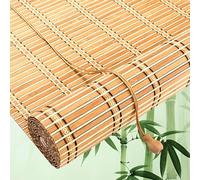 Retro Bamboo Blinds,Made To Measure Bamboo Roller Blinds Protection Privacy Light Filtering Roll Up Blinds,Blackout Curtains Roman Roller Shades,for Porch,Courtyard