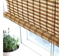 Retro Bamboo Roll es Natural Wood Blinds 65% Light Filtering Sun and Privacy Protect Adjustable Window & Door Cover Carbonized 120cm x 125cm