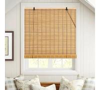 Retro Bamboo Roller Blind Adjustable Sune & for Doors Patios & Balconies Customizable Size (FCarbonized 120x240cm)