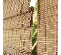 Retro Bamboo Roller Blinds - Natural Blackout & Light Filtering Shades for Indoor/Outdoor Use - Stylish Bamboo Curtains - Ideal for Wooden Roller & Roman Blinds (50x100cm/20x39in)