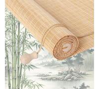 Retro Bamboo Roller Blinds, Natural Wood Window Shades Blinds Anti-UV Dustproof Decorative Curtain, Screen Partition Blind, for Indoor/Outdoor/Garden