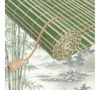 Retro Bamboo Roller Blinds, Natural Wood Window Shades Blinds Anti-UV Dustproof Decorative Curtain, Screen Partition Blind, for Indoor/Outdoor/Garden