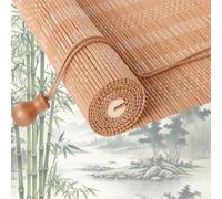 Retro Bamboo Roller BlindsNatural Wood Window Shades UVResistant Dustproof Decorative Curtains for Indoor/Outdoor Use Ideal for Garden & Screen Partition