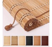 Retro Bamboo Roller e EcoFriendly Sune for Patio Garden Window Door Side Pull RollUp Design Carbonized h Size 150cm x 300cm