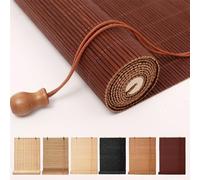 Retro Bamboo Roller es Sun Protect Window Treatments Side Pull Rollers for Patio Garden or Door Chestnut Color 100cm x 150cm EcoFriendly Design