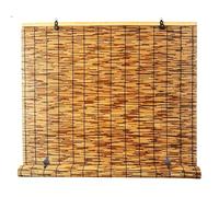Retro Bamboo Roller Shades 40 60 85 110 135 150 165cm Wide Waterproof Roll Up Blinds for Outdoor Patio Garden Porch, Manual Lift Bamboo Window Shade Privacy Screen Bamboo Blinds(W70cm x H210cm)