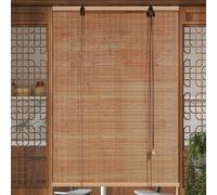 Retro Bamboo RollUp e Indoor/Outdoor Bamboo Blinds Light Filtering Roller Shutter Privacy Sun e for Doors & Balcony & Garden Size: 130cm x 210cm