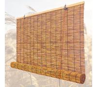 Retro Bamboo Shades, Natural Bamboo Roll Up Blinds, Privacy Blind Screen, Outside Waterproof Sun Shade Curtain, For Outdoor/Indoor/or, Easy To Install(W39xH63IN(100x160CM))