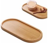 Retro Bamboo Tray,Simple Elliptical Small Wooden Tray,Reusable Wood Trays,Multifunctional Wood Trays,Bamboo Soap Dispenser,Wooden for Display,Bambooes Kitchen for Fruit,Snacks,Cakes