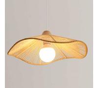 Retro Bamboo Woven Pendant Light - Coffee Color Ceiling Fixture, Japanese Decorative Lamp for Restaurants, Coffee Shops, Country Wicker an Home Lighting (Natural 40cm)