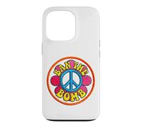 Retro Ban-the-Bomb s Peace Sign s Hippie Flower Power Case for iPhone 13 Pro