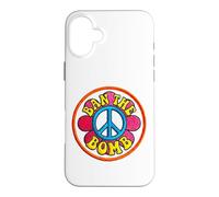 Retro Ban-the-Bomb s Peace Sign s Hippie Flower Power Case for iPhone 16 Plus