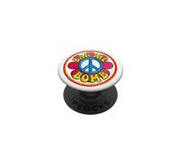 Retro Ban-the-Bomb s Peace Sign s Hippie Flower Power PopSockets Adhesive PopGrip