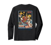 Retro Bangkok Street Food Powered Fish Design Long Sleeve T-Shirt
