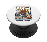 Retro Bangkok Street Food Powered Fish Design PopSockets Adhesive PopGrip