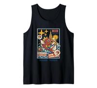 Retro Bangkok Street Food Powered Fish Design Tank Top