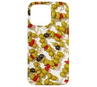 Retro Bar Cart Martini Olive Skewer Pattern Women Case for iPhone 15 Pro Max