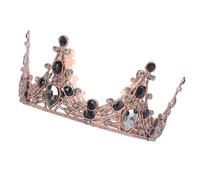 Retro Baroque Rhinestone Crown Tiara for Wedding and Engagement | Alloy and Rhinestone Jewel Decoration, Lightweight Portable Wear, Large round Shape, Single Piece