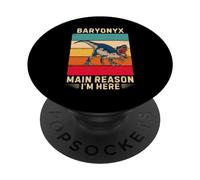 Retro Baryonyx Main Reason I'm Here Baryonyx Lover PopSockets Swappable PopGrip