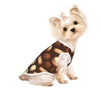 Retro Baseball Brown Print Dog Lightweight Shirt,Summer Cool Breathable Dog t Shirts,Pet Sleeveless Stretchy Clothes