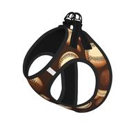 Retro Baseball Brown Print Pet Leash Vest,Breathable Mesh Pet Harness, Reflective For Small Medium Dogs Safe Easy Walking
