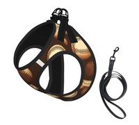 Retro Baseball Brown Print Reflective No Choke Pet Vest Harness,Adjustable Soft Padded Dog Harness With Easy Control Handle